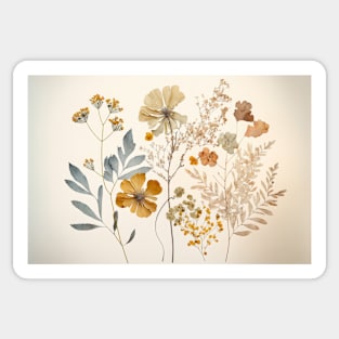 Floral Garden Botanical Print with wild flowers Sticker